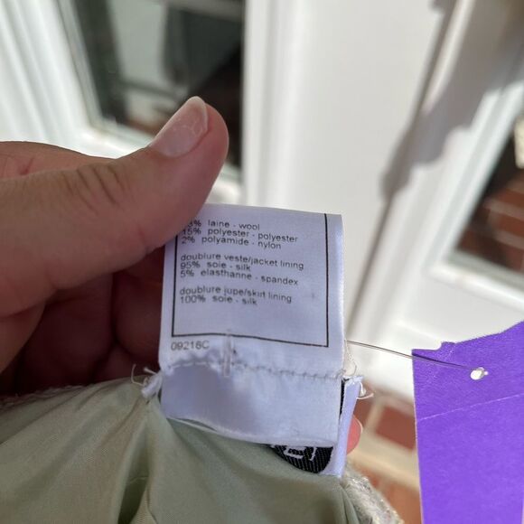 CHANEL 1999 Vintage Ruffle Neck Tweed Skirt Suit - Picture 10 of 14